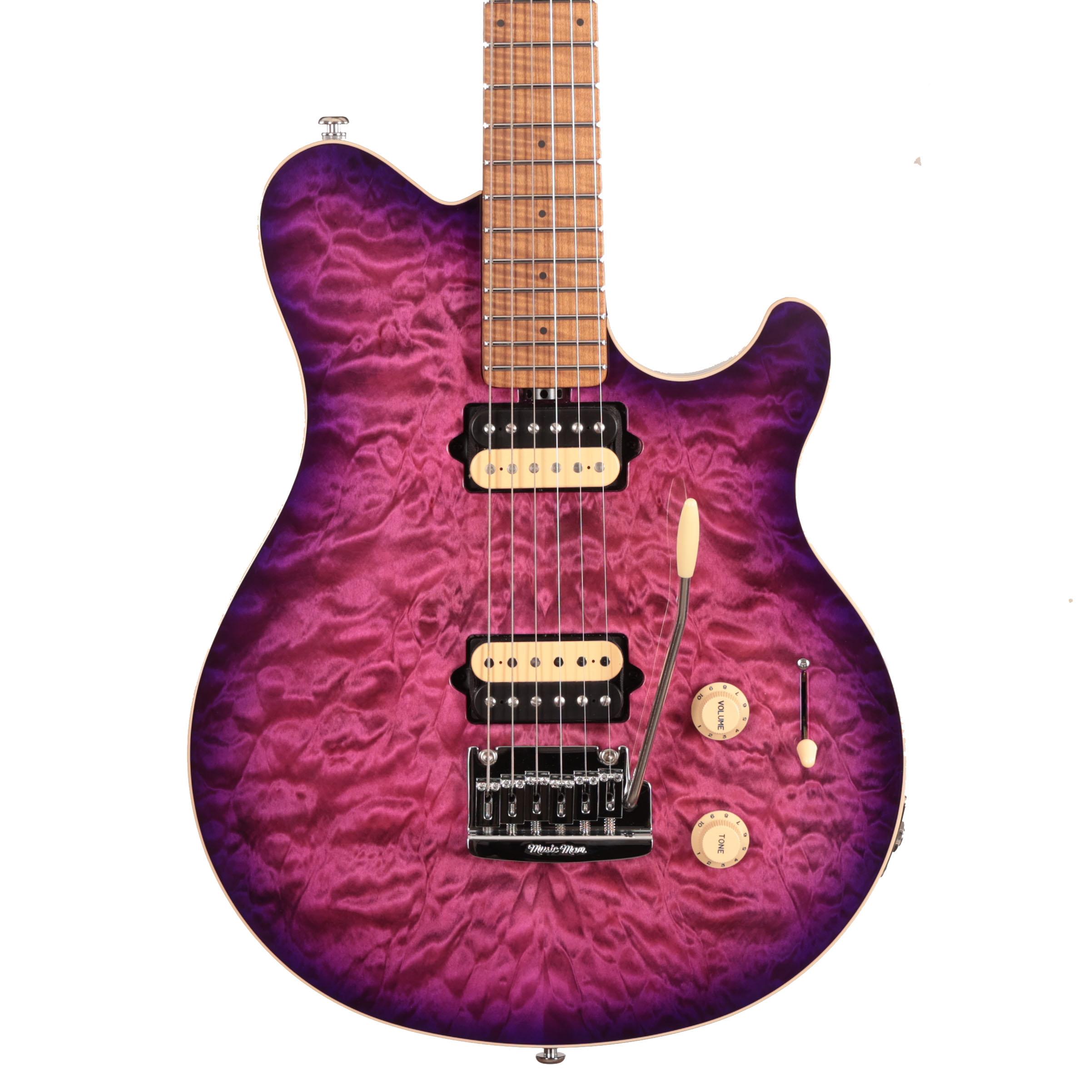 Music Man Axis Electric Guitar in Olallieberry Quilt Top with